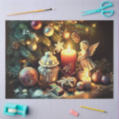 Chalk Zeichnend Weihnachtsbaum Candle Angel Seidenpapier