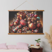 Chalk Zeichnend Weihnachtsgeschenk Candy Ornament Wandteppich Mit Holzrahmen (Schlafzimmer)
