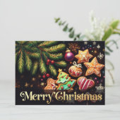 Chalk Zeichnend Weihnachtskekse 2 Karte (Stehend Vorderseite)