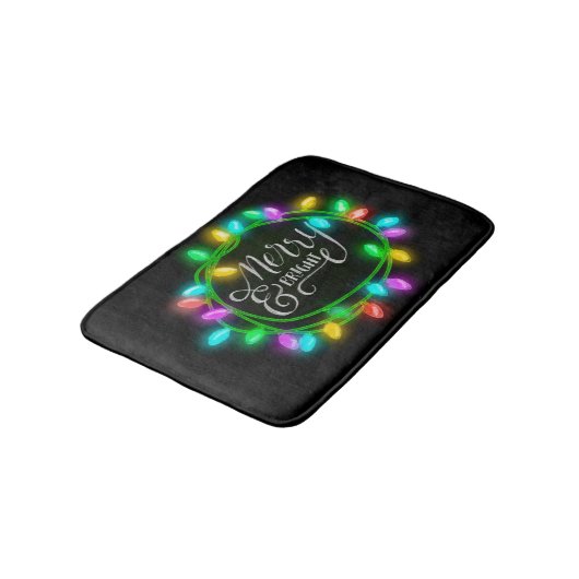 Chalk Zeichnete fröhlich und hell mit Licht Badematte (Schrägansicht)