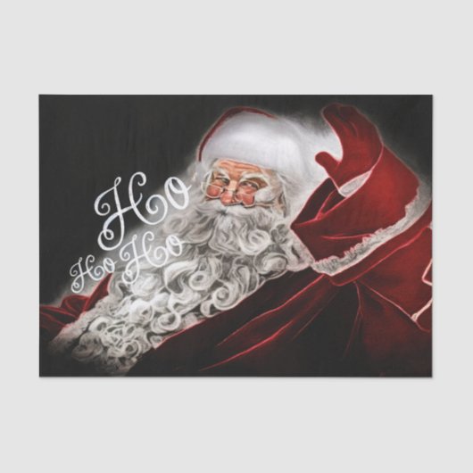 Chalk Zeichnete Santa Ho Ho Weihnachten Seidenpapier (Vorderseite)