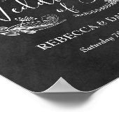 Chalkboad Hand gezeichnet Blumengarten Willkommen Poster (Ecke)