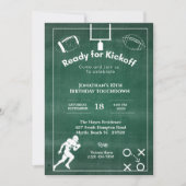 Chalkboard 10. Geburtstagsparty Football Einladung (Vorderseite)