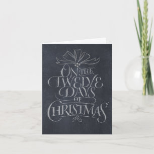Chalkboard 12 Days of Christmas Chalk Calligrafy Feiertagskarte