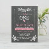 Chalkboard 1. Geburtstag Einladung (Stehend Vorderseite)