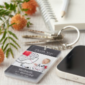 Chalkboard 1st Birthday Boy Foto Name Schlüsselanhänger (Vorderseite rechts)