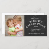 CHALKBOARD 2014 FOTOKARTE FEIERTAGSKARTE (Vorne/Hinten)