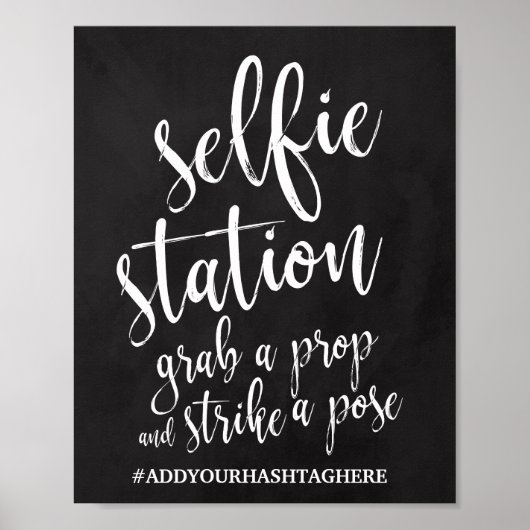 Chalkboard 8x10 Hochzeitszeichen der Selfie Statio Poster (Vorne)