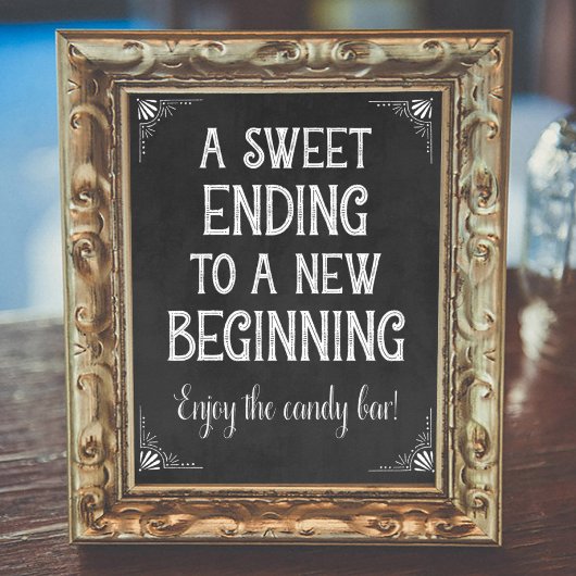 Chalkboard A Sweet Ending New Begin Abschluss Poster