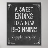 Chalkboard A Sweet Ending New Begin Abschluss Poster (Vorne)