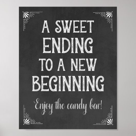 Chalkboard A Sweet Ending New Begin Abschluss Poster (Vorne)