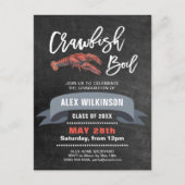 Chalkboard Abschluss Crawfish Boil Einladung Postkarte (Vorderseite)