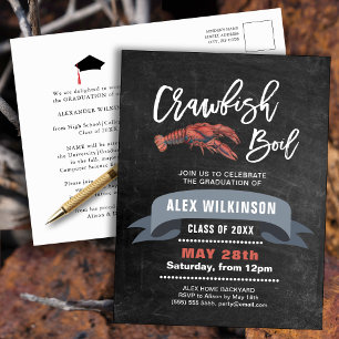 Chalkboard Abschluss Crawfish Boil Einladung Postkarte