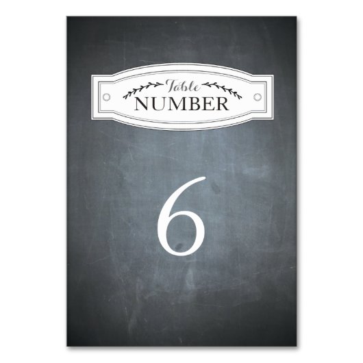 Chalkboard-Abzeichen-Tischnummer Tischnummer (Vorderseite)