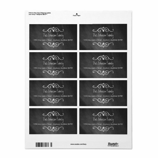 Chalkboard Address Label (Vorne)