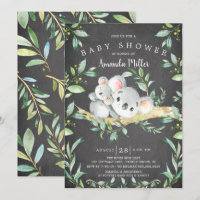 Chalkboard Adorable Koala Bear Baby Dusche