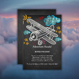 Chalkboard Adventure erwartet Airplane Baby Shower Begleitkarte