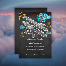 Chalkboard Adventure erwartet Airplane Baby Shower Begleitkarte