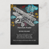 Chalkboard Adventure erwartet Airplane Baby Shower Begleitkarte (Vorderseite)
