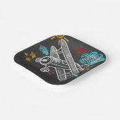 Chalkboard Adventure erwartet Airplane Baby Shower Pappteller (Gewinkelt)