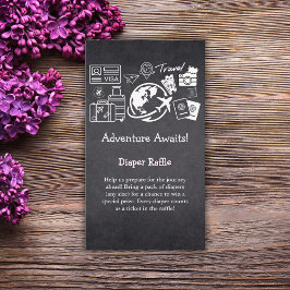 Chalkboard Adventure erwartet Baby Shower Begleitkarte