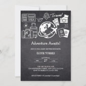 Chalkboard Adventure erwartet Baby Shower Einladung (Vorderseite)