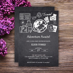 Chalkboard Adventure erwartet Baby Shower Einladung