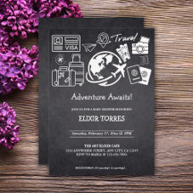 Chalkboard Adventure erwartet Baby Shower