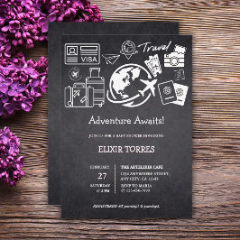 Chalkboard Adventure erwartet Baby Shower Einladung