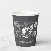 Chalkboard Adventure erwartet Baby Shower Pappbecher (Rückseite)