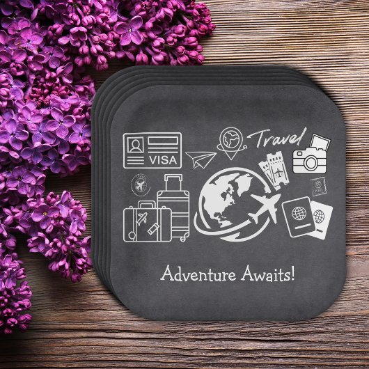 Chalkboard Adventure erwartet Baby Shower Pappteller