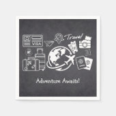 Chalkboard Adventure erwartet Baby Shower Serviette (Vorderseite)