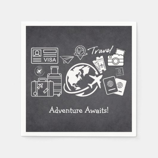 Chalkboard Adventure erwartet Baby Shower Serviette (Vorderseite)