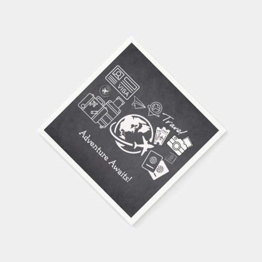 Chalkboard Adventure erwartet Baby Shower Serviette (Ecke)