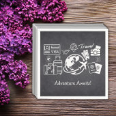 Chalkboard Adventure erwartet Baby Shower Serviette