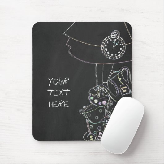 Chalkboard Alice im Wunderland Teacups Challe Mousepad (Mit Mouse)