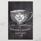 Chalkboard Alice im Wunderland Tee-Party-Tee-Tee Briefpapier (Vorderseite)