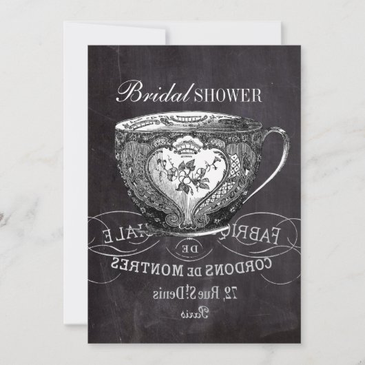 Chalkboard Alice im Wunderland Tee-Party-Tee-Tee Einladung (Vorderseite)