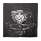 Chalkboard Alice im Wunderland Tee-Party-Tee-Tee Fliese (Vorderseite)