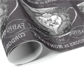 Chalkboard Alice im Wunderland Tee-Party-Tee-Tee Geschenkpapier (Rolleneckpunkt)