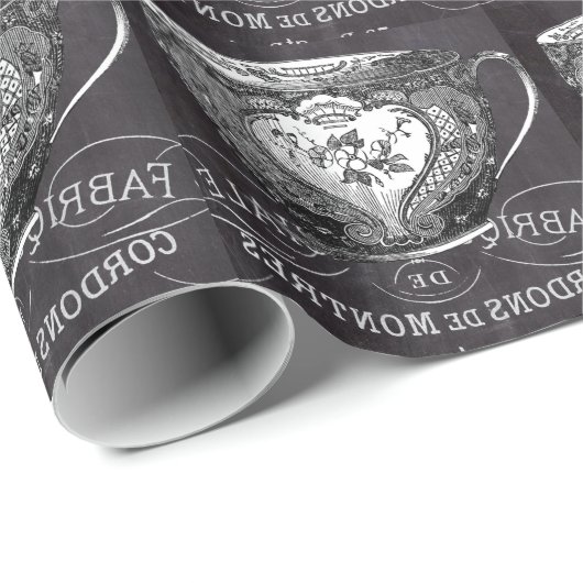 Chalkboard Alice im Wunderland Tee-Party-Tee-Tee Geschenkpapier (Rolleneckpunkt)