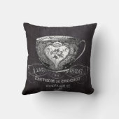 Chalkboard Alice im Wunderland Tee-Party-Tee-Tee Kissen (Rückseite)