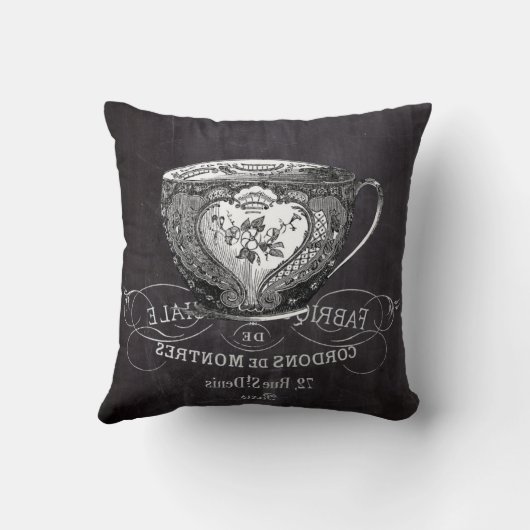 Chalkboard Alice im Wunderland Tee-Party-Tee-Tee Kissen (Rückseite)