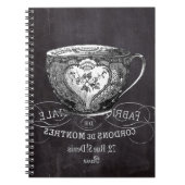 Chalkboard Alice im Wunderland Tee-Party-Tee-Tee Notizblock (Vorderseite)