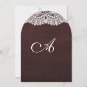 Chalkboard and Lace Deep Burgundy Wedding Einladung (Rückseite)