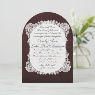 Chalkboard and Lace Deep Burgundy Wedding Einladung