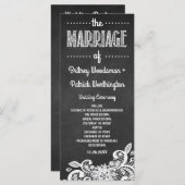 Chalkboard and Lace Rustic Weddings Programme (Vorne/Hinten)