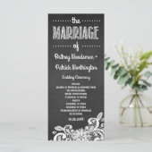 Chalkboard and Lace Rustic Weddings Programme (Stehend Vorderseite)