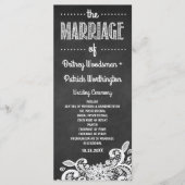 Chalkboard and Lace Rustic Weddings Programme (Vorderseite)