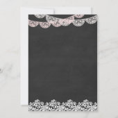 Chalkboard and Lace ShabbyChic Wedding Einladung (Rückseite)